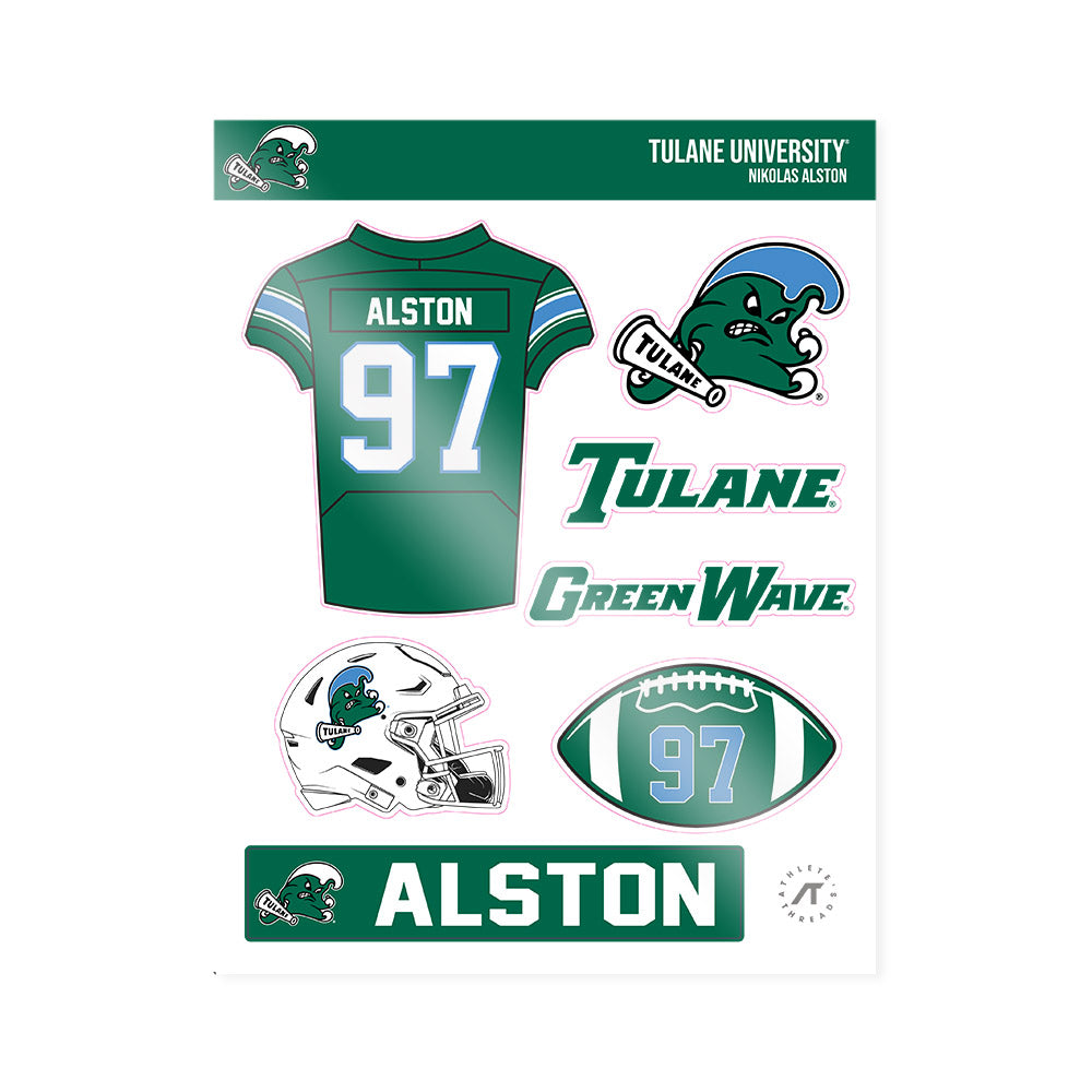 Tulane - NCAA Football : Nikolas Alston - Sticker Sheet-0