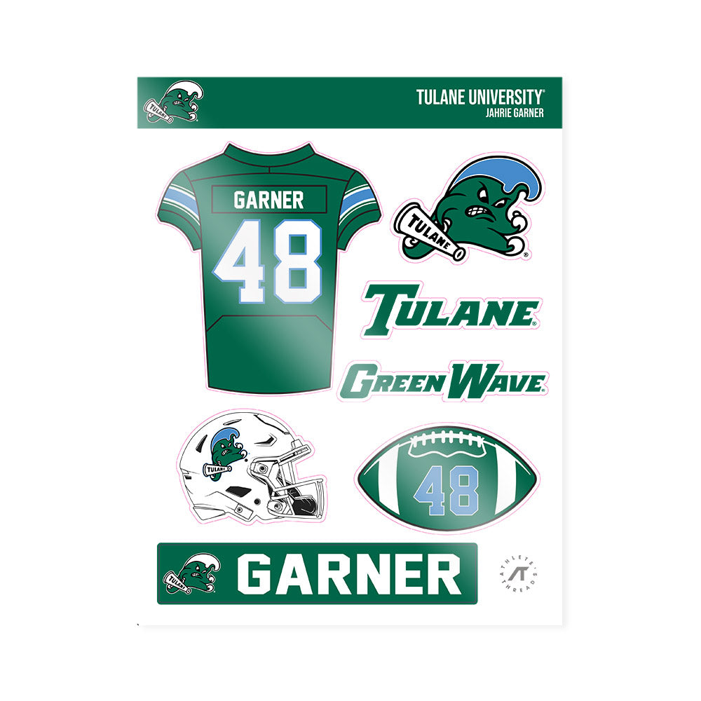 Tulane - NCAA Football : Jahrie Garner - Sticker Sheet-0