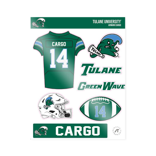 Tulane - NCAA Football : Armani Cargo - Sticker Sheet-0