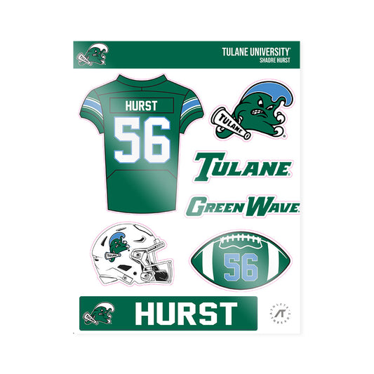 Tulane - NCAA Football : Shadre Hurst - Sticker Sheet-0