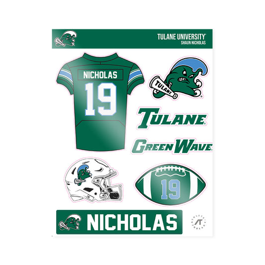 Tulane - NCAA Football : Shaun Nicholas - Sticker Sheet-0