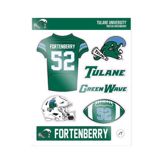 Tulane - NCAA Football : Tristen Fortenberry - Sticker Sheet-0