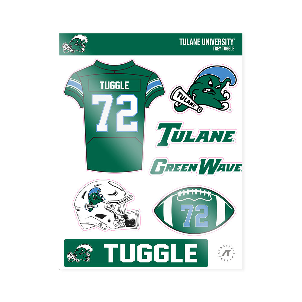 Tulane - NCAA Football : Trey Tuggle - Sticker Sheet-0