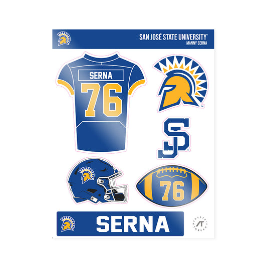 SJSU - NCAA Football : Manny Serna - Sticker Sheet-0