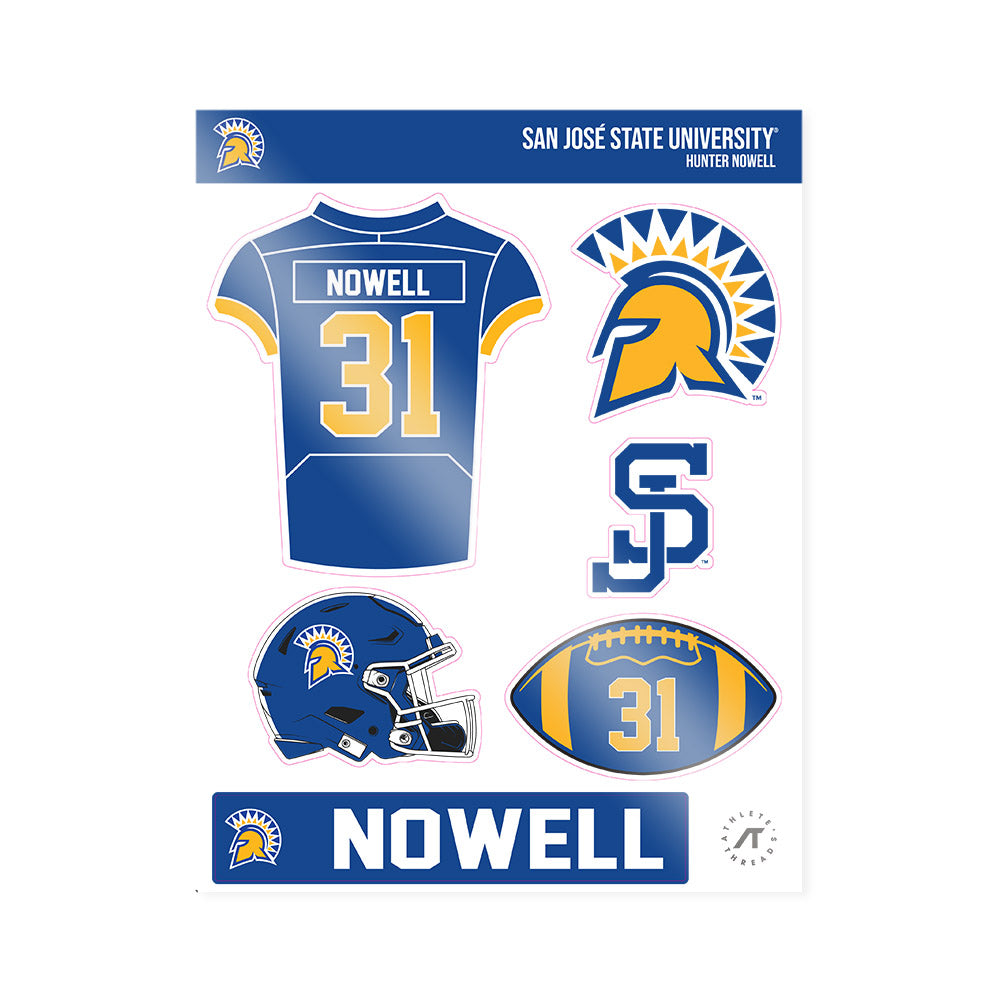 SJSU - NCAA Football : Hunter Nowell - Sticker Sheet-0