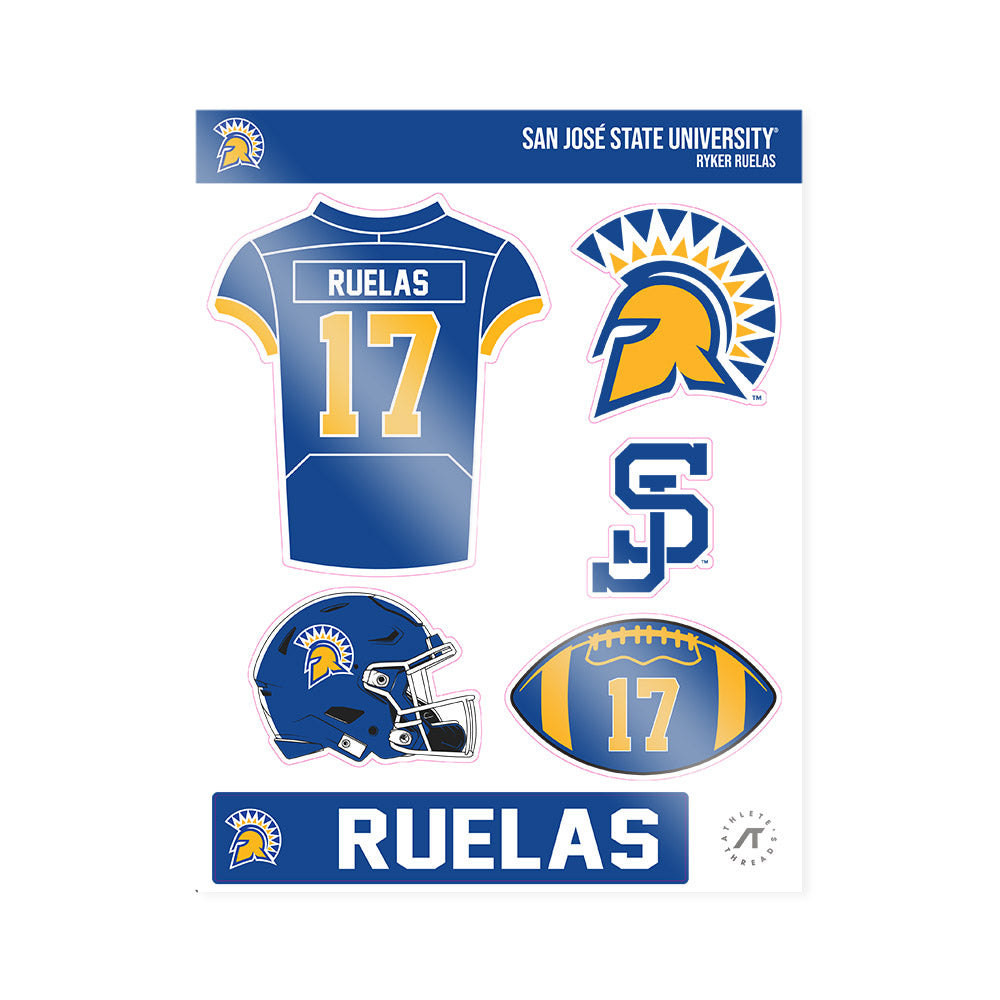 SJSU - NCAA Football : Ryker Ruelas - Sticker Sheet-0