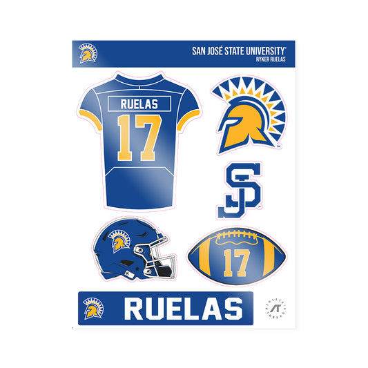 SJSU - NCAA Football : Ryker Ruelas - Sticker Sheet-0