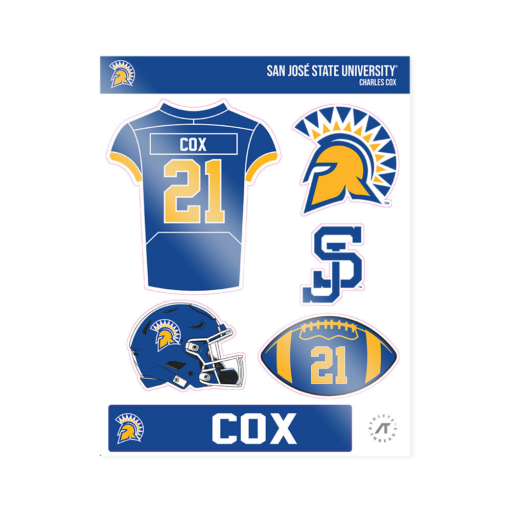 SJSU - NCAA Football : Charles Cox - Sticker Sheet-0
