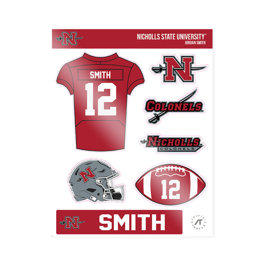 Nicholls State - NCAA Football : Jordan Smith - Sticker Sheet-0
