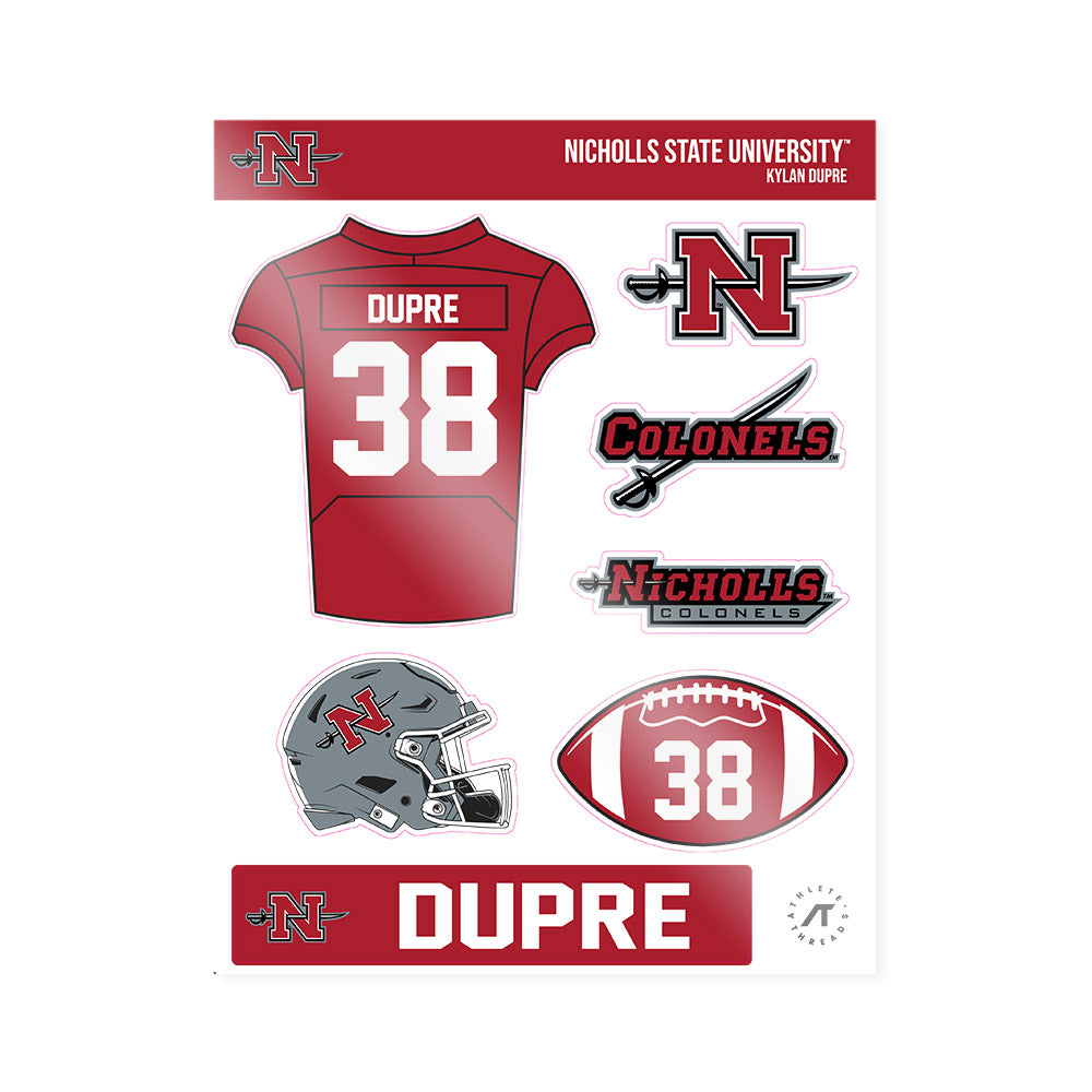 Nicholls State - NCAA Football : Kylan Dupre - Sticker Sheet-0