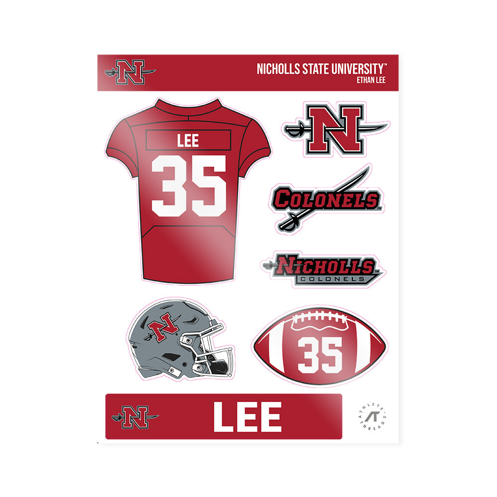 Nicholls State - NCAA Football : Ethan Lee - Sticker Sheet-0