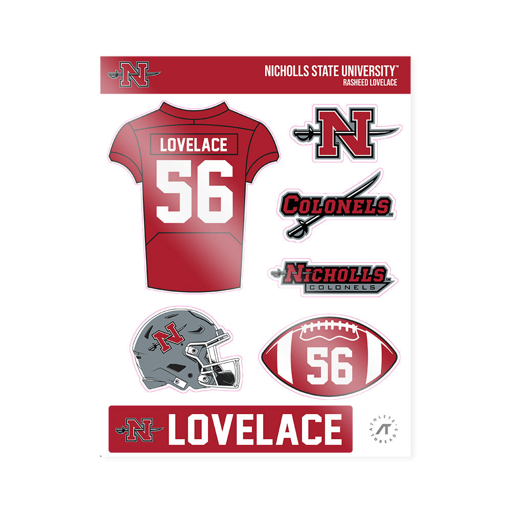 Nicholls State - NCAA Football : Rasheed Lovelace - Sticker Sheet-0