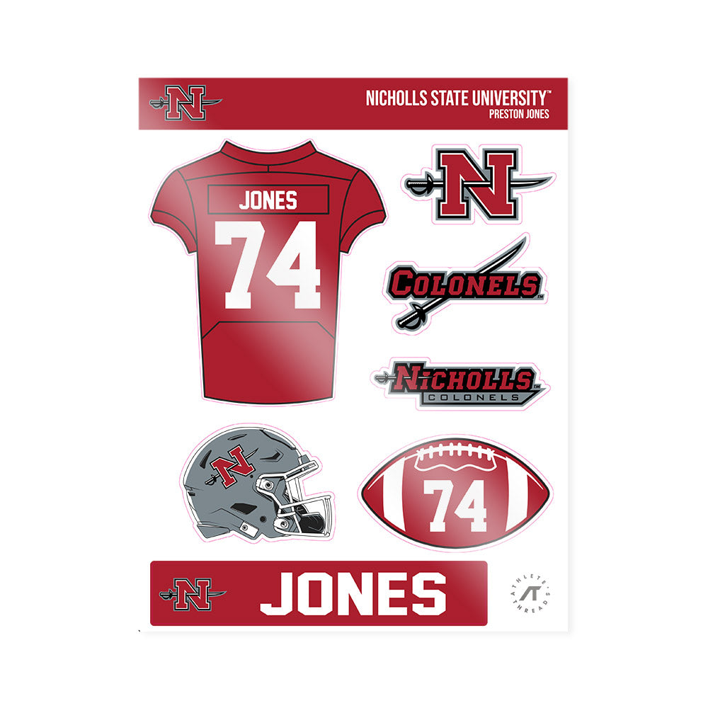 Nicholls State - NCAA Football : Preston Jones - Sticker Sheet-0