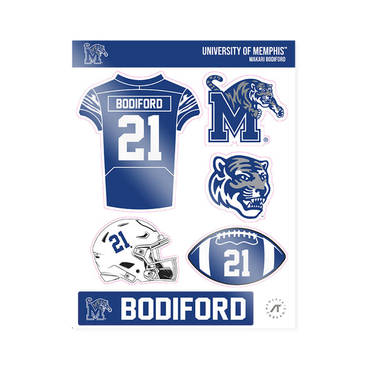 Memphis - NCAA Football : Makari Bodiford - Sticker Sheet-0
