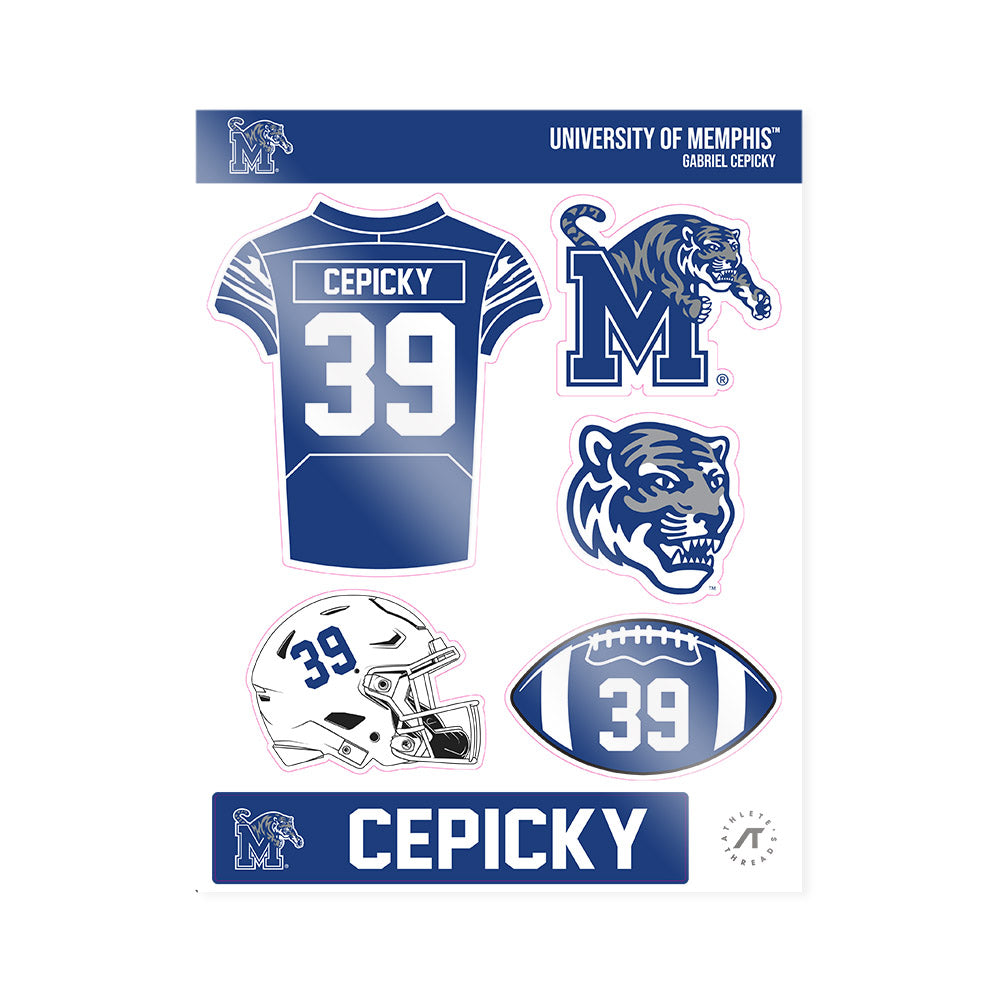 Memphis - NCAA Football : Gabriel Cepicky - Sticker Sheet-0