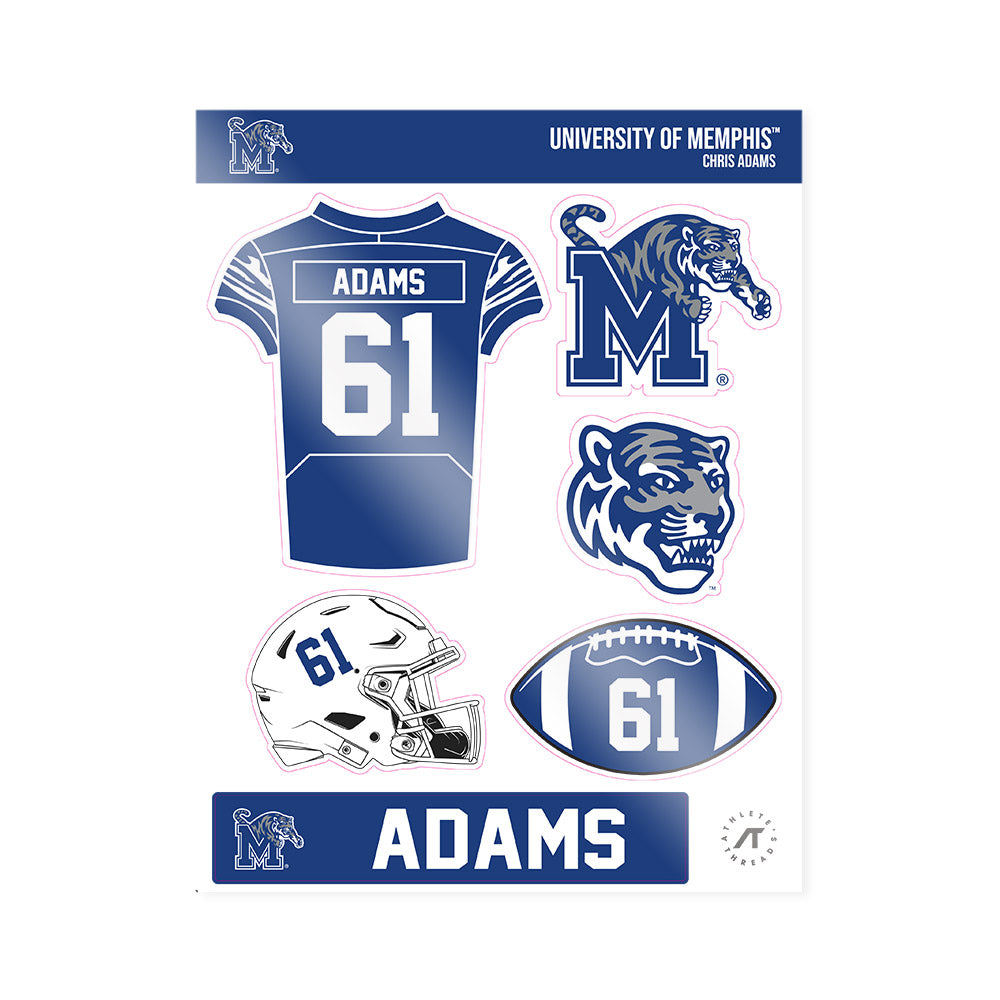 Memphis - NCAA Football : Chris Adams - Sticker Sheet-0