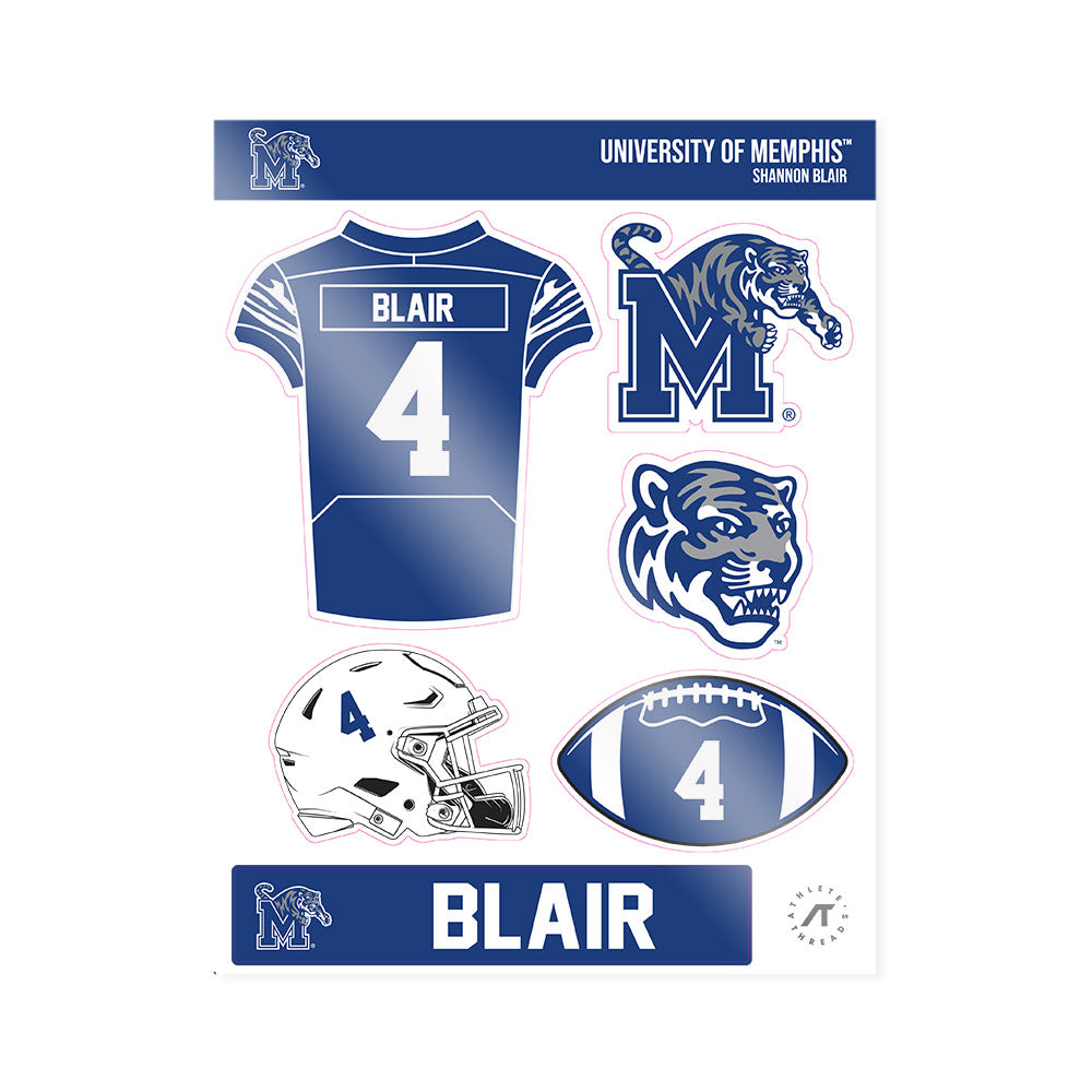 Memphis - NCAA Football : Shannon Blair - Sticker Sheet-0