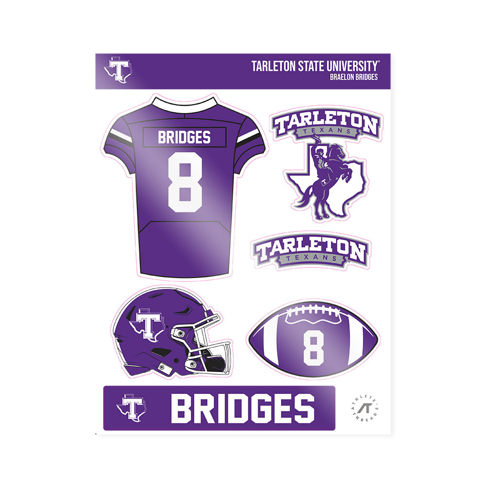 Tarleton State - NCAA Football : Braelon Bridges - Sticker Sheet-0
