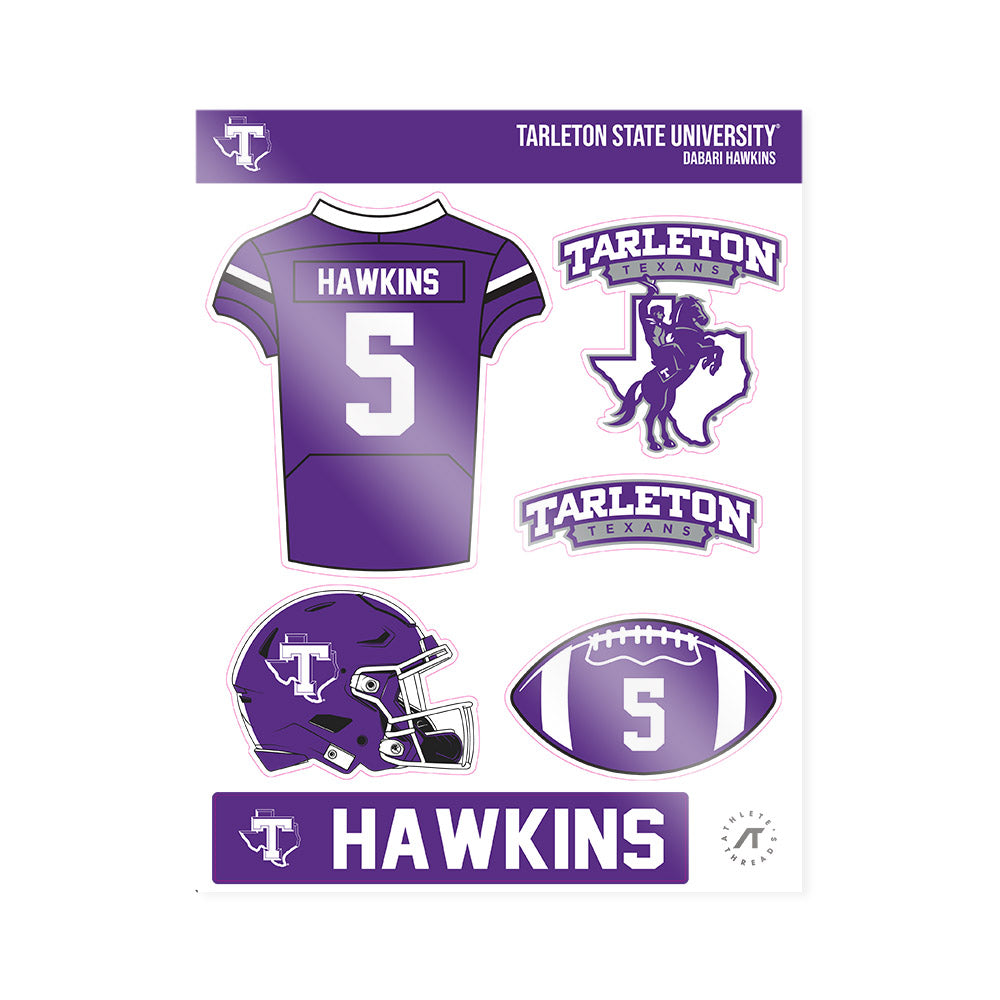 Tarleton State - NCAA Football : Dabari Hawkins - Sticker Sheet-0