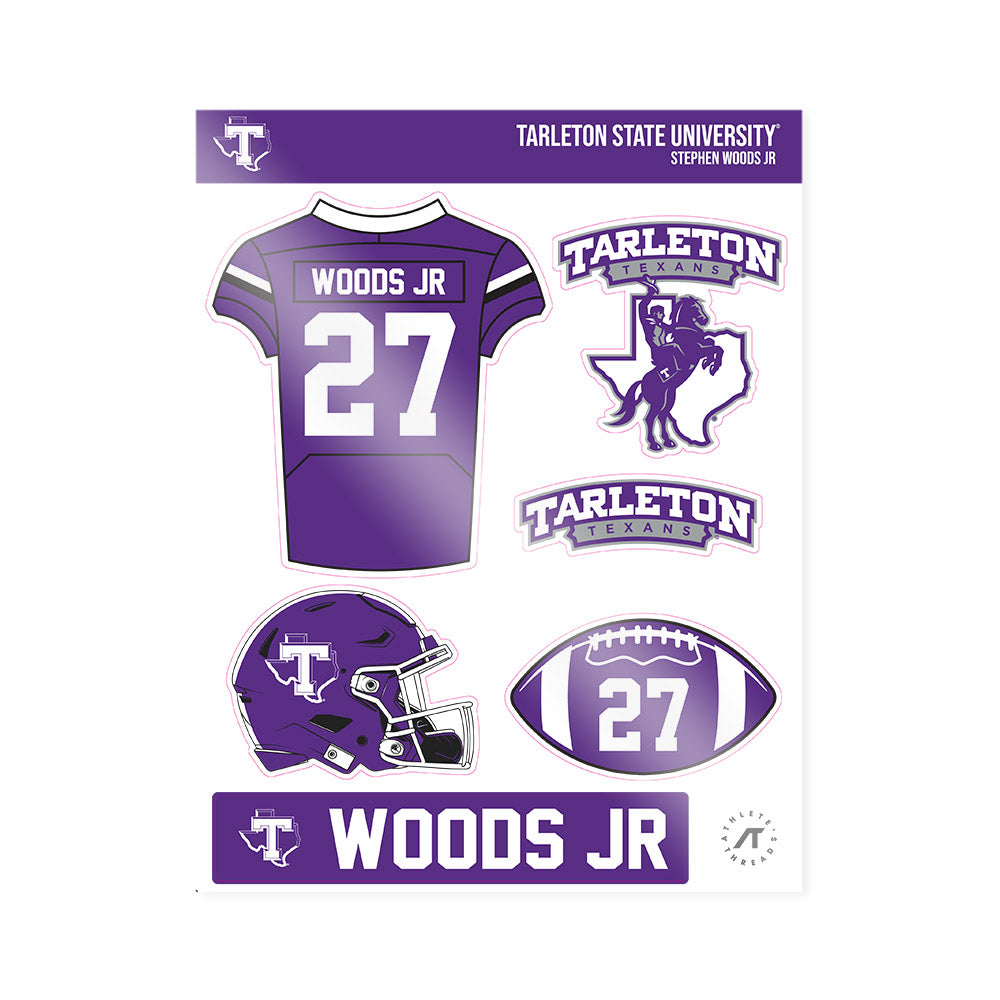 Tarleton State - NCAA Football : Stephen Woods Jr - Sticker Sheet-0
