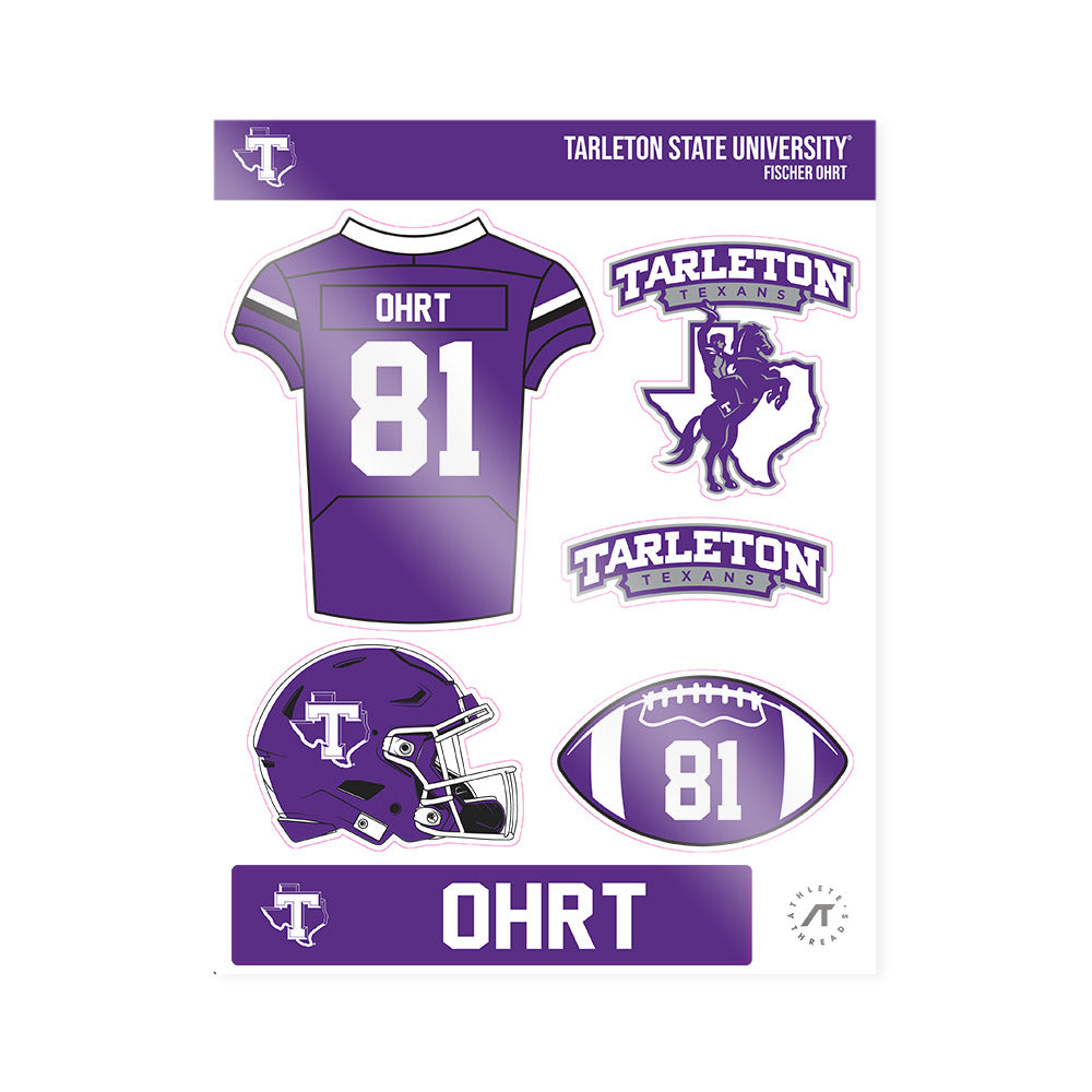 Tarleton State - NCAA Football : Fischer Ohrt - Sticker Sheet-0