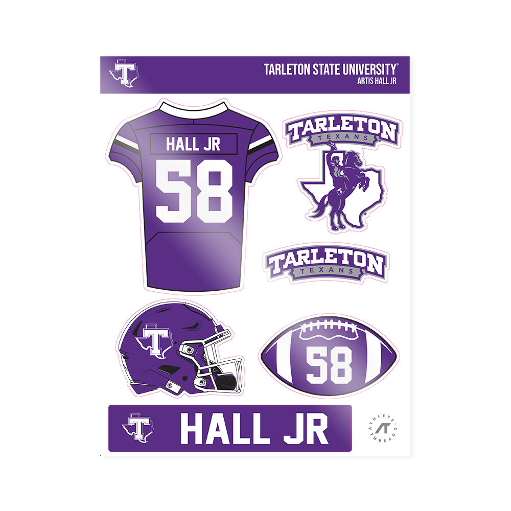 Tarleton State - NCAA Football : Artis Hall Jr - Sticker Sheet-0