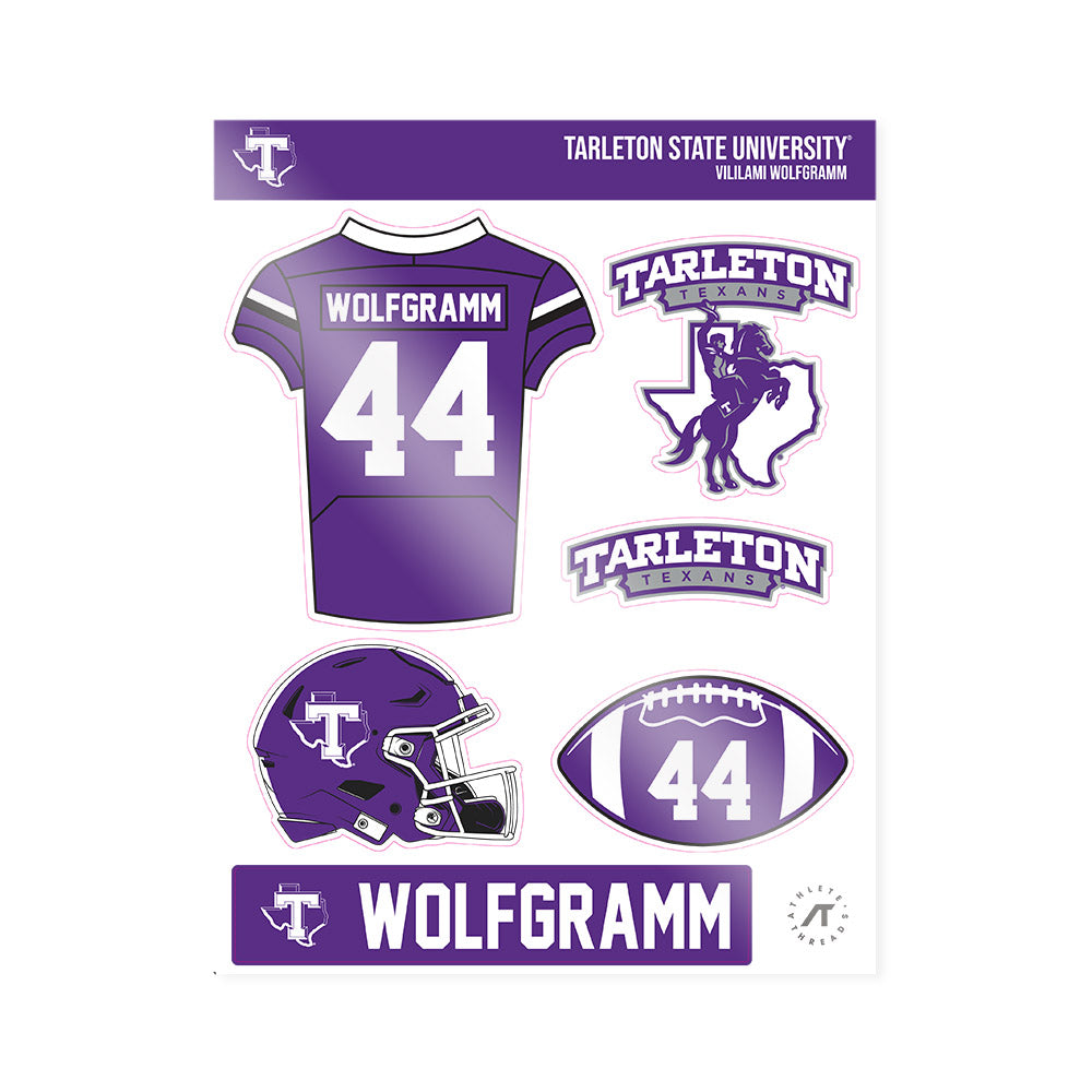 Tarleton State - NCAA Football : Vililami Wolfgramm - Sticker Sheet-0