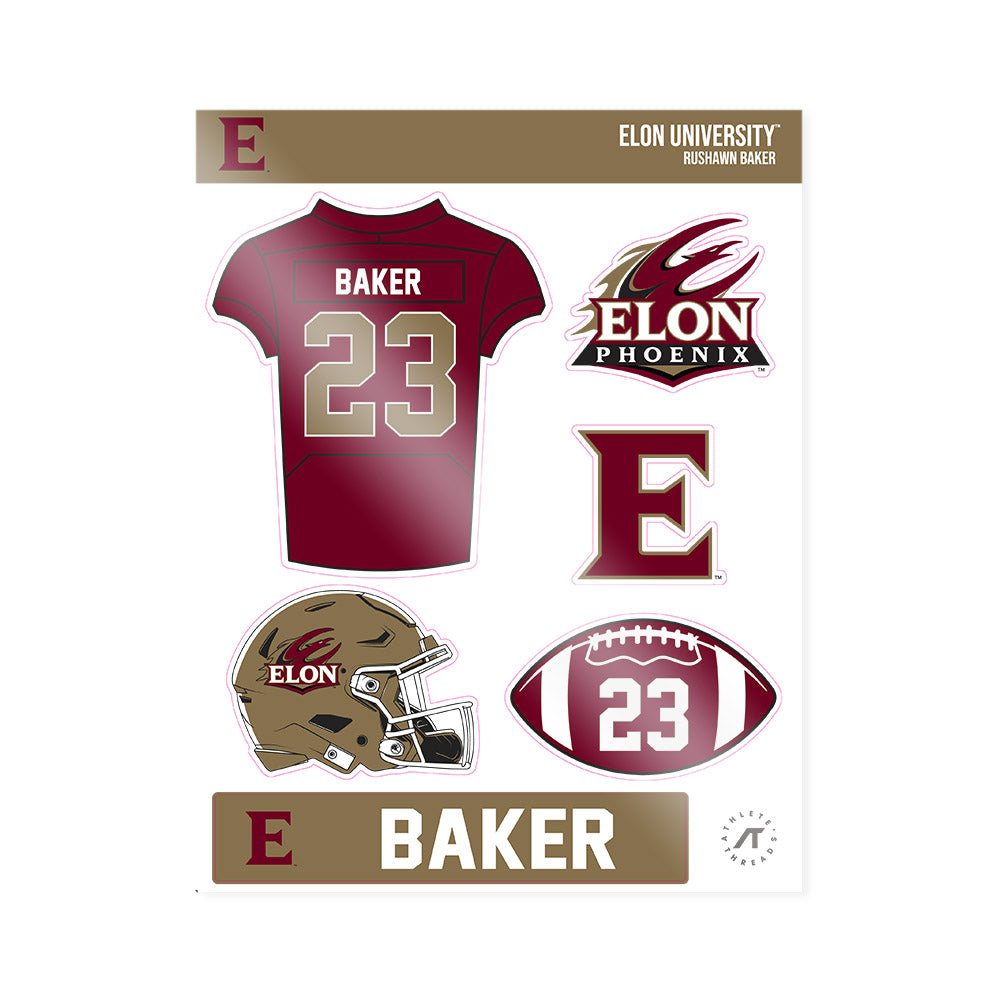 Elon - NCAA Football : Rushawn Baker - Sticker Sheet-0