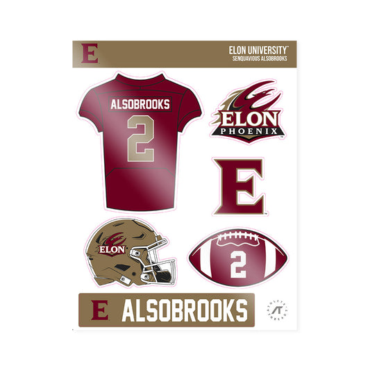 Elon - NCAA Football : Senquavious Alsobrooks - Sticker Sheet-0