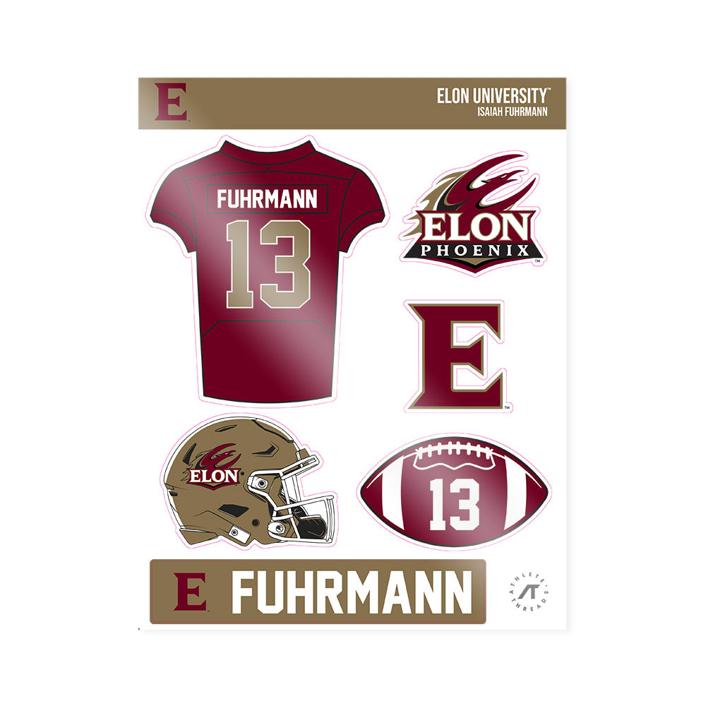 Elon - NCAA Football : Isaiah Fuhrmann - Sticker Sheet-0