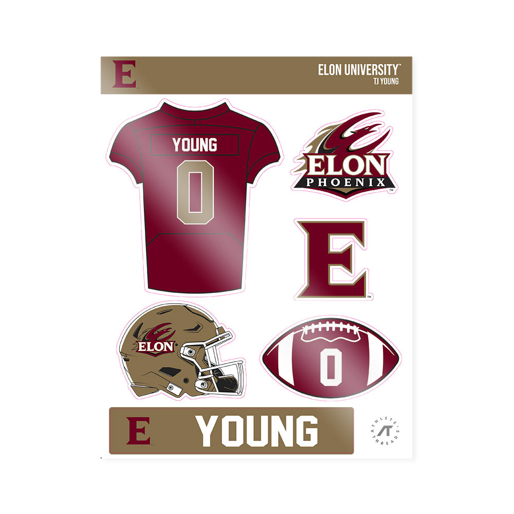 Elon - NCAA Football : Tj Young - Sticker Sheet-0