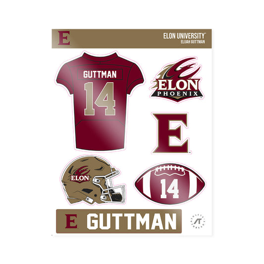 Elon - NCAA Football : Elijah Guttman - Sticker Sheet-0