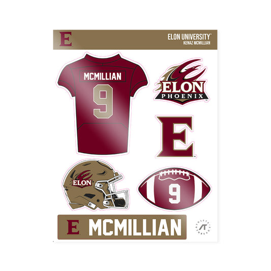 Elon - NCAA Football : Kenaz McMillian - Sticker Sheet-0
