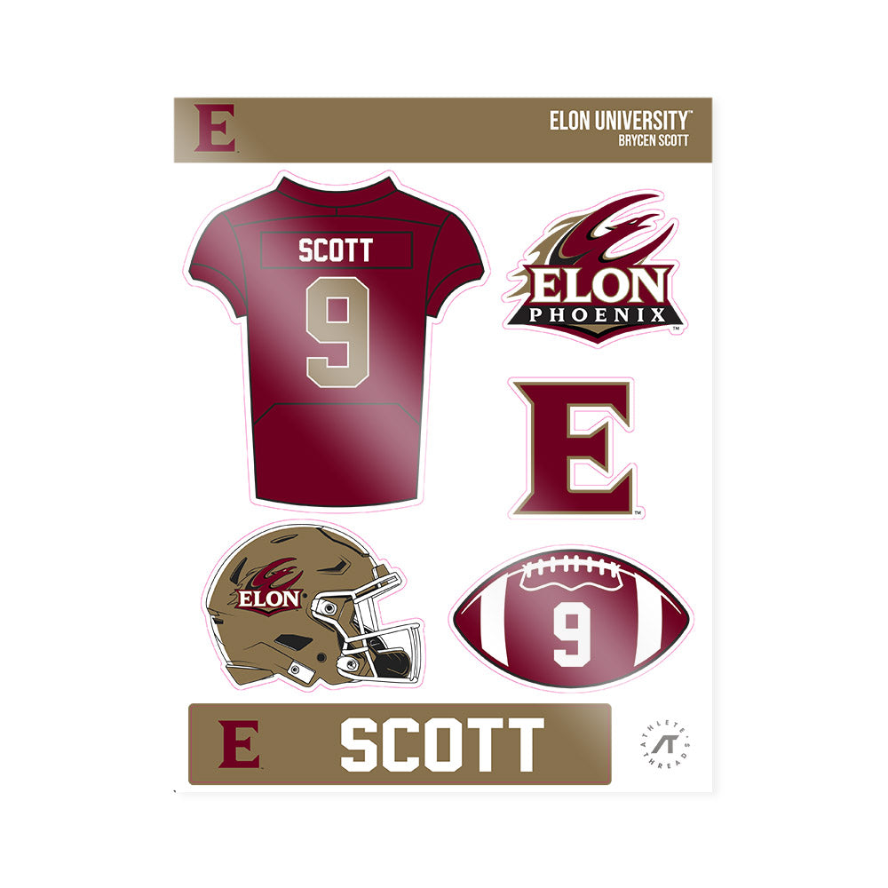 Elon - NCAA Football : Brycen Scott - Sticker Sheet-0