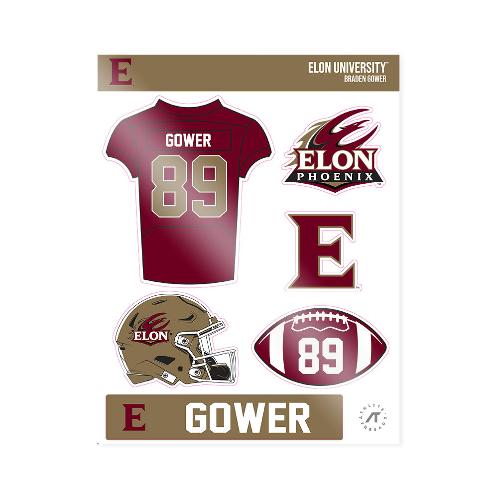 Elon - NCAA Football : Braden Gower - Sticker Sheet-0