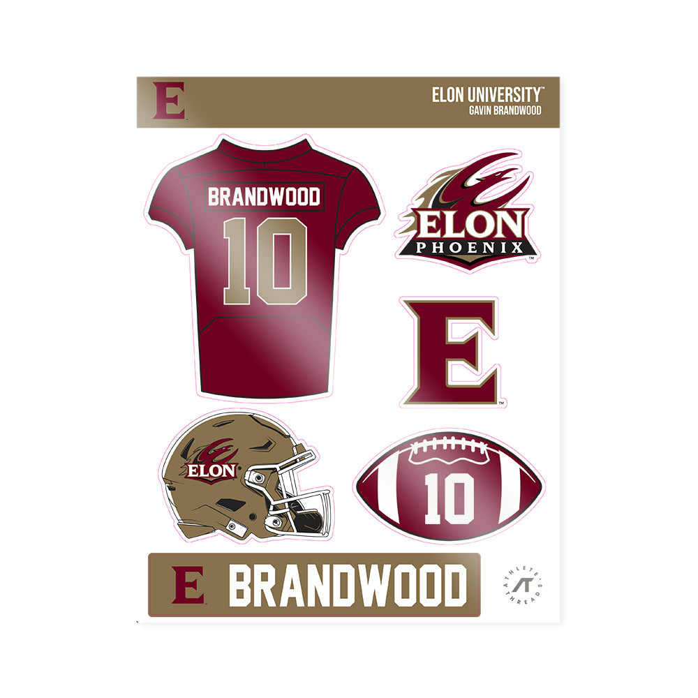 Elon - NCAA Football : Gavin Brandwood - Sticker Sheet-0