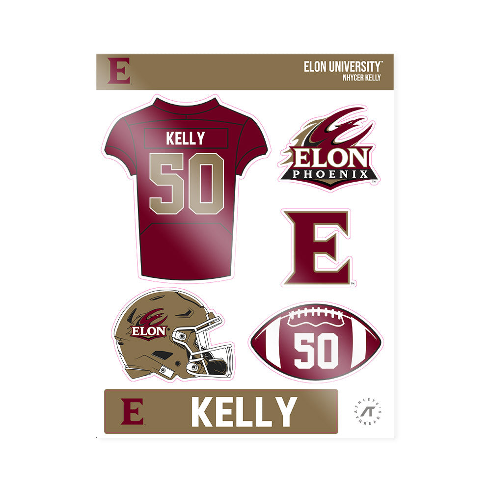 Elon - NCAA Football : Nhycer Kelly - Sticker Sheet-0