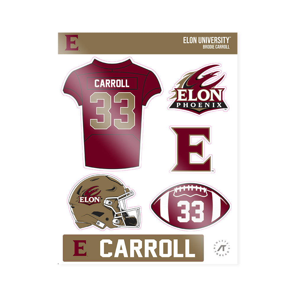 Elon - NCAA Football : Brodie Carroll - Sticker Sheet-0