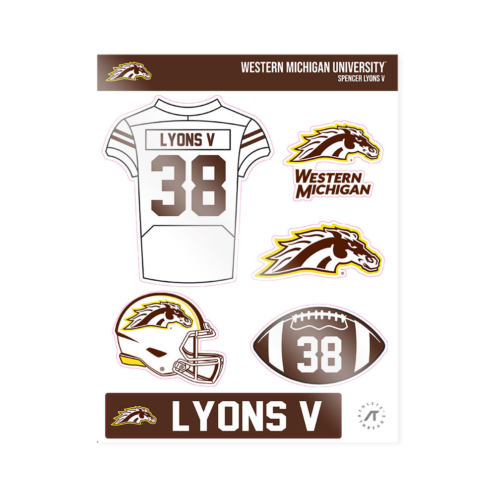 Western Michigan - NCAA Football : Spencer Lyons V - Sticker Sheet-0