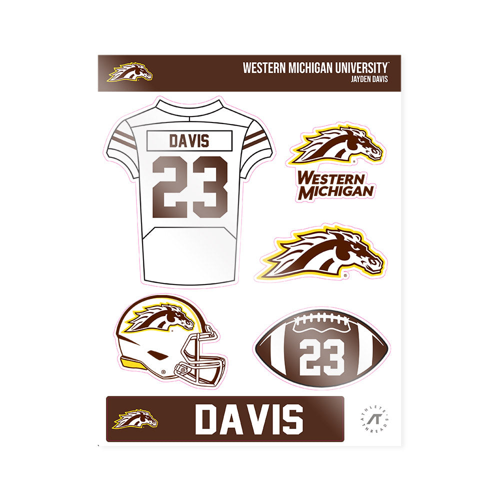 Western Michigan - NCAA Football : Jayden Davis - Sticker Sheet-0