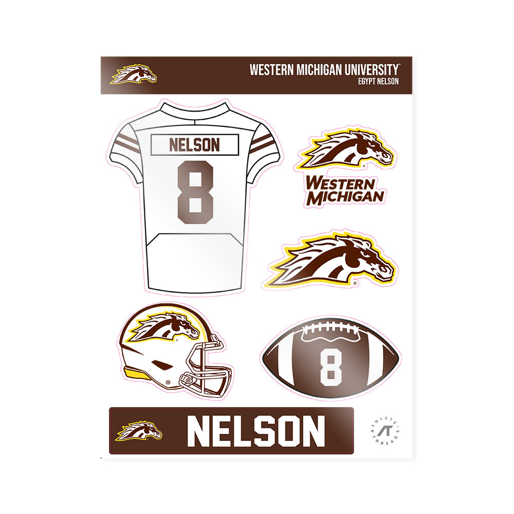 Western Michigan - NCAA Football : Egypt Nelson - Sticker Sheet-0