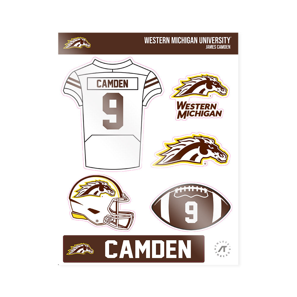 Western Michigan - NCAA Football : James Camden - Sticker Sheet-0