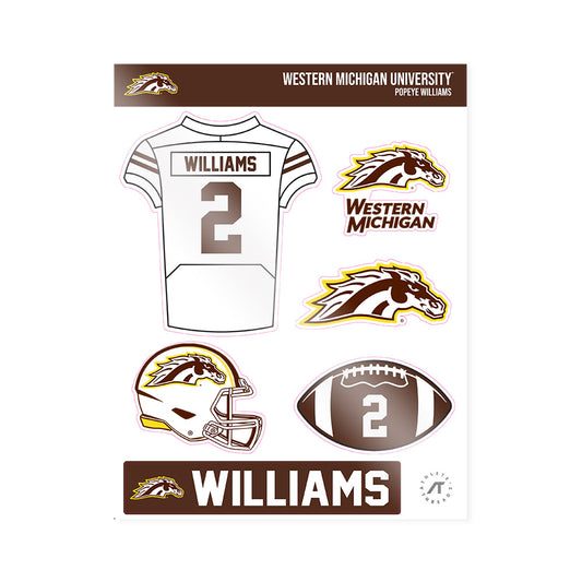 Western Michigan - NCAA Football : Popeye Williams - Sticker Sheet-0