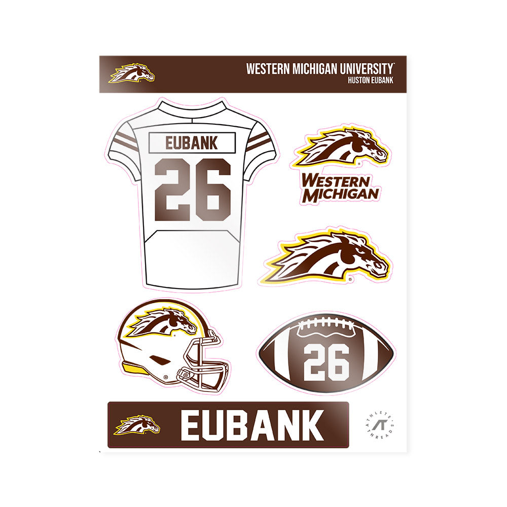 Western Michigan - NCAA Football : Huston Eubank - Sticker Sheet-0