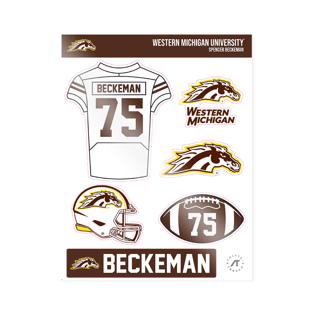 Western Michigan - NCAA Football : Spencer Beckeman - Sticker Sheet-0