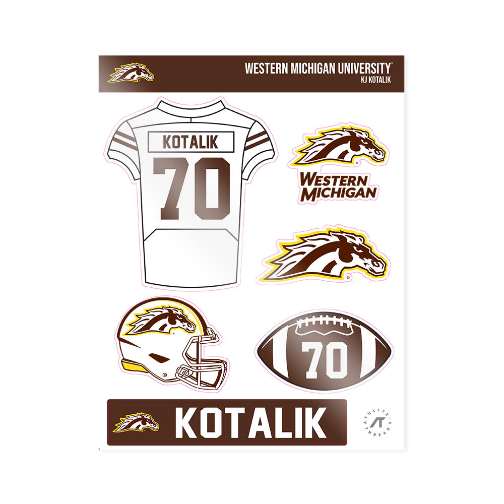 Western Michigan - NCAA Football : KJ Kotalik - Sticker Sheet-0