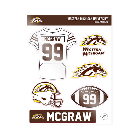 Western Michigan - NCAA Football : Rodney McGraw - Sticker Sheet-0