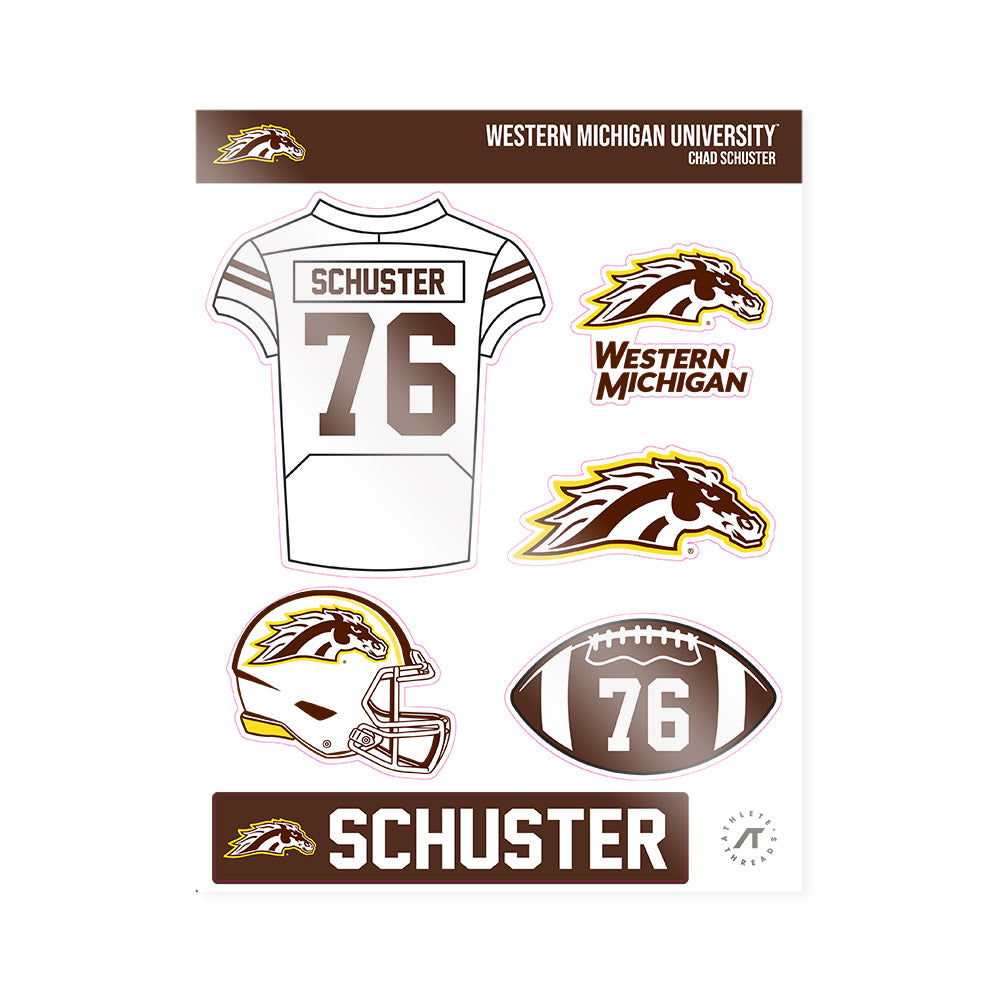 Western Michigan - NCAA Football : Chad Schuster - Sticker Sheet-0