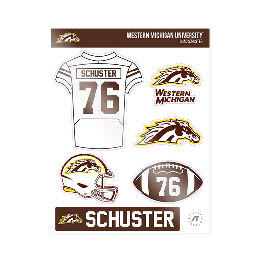 Western Michigan - NCAA Football : Chad Schuster - Sticker Sheet-0