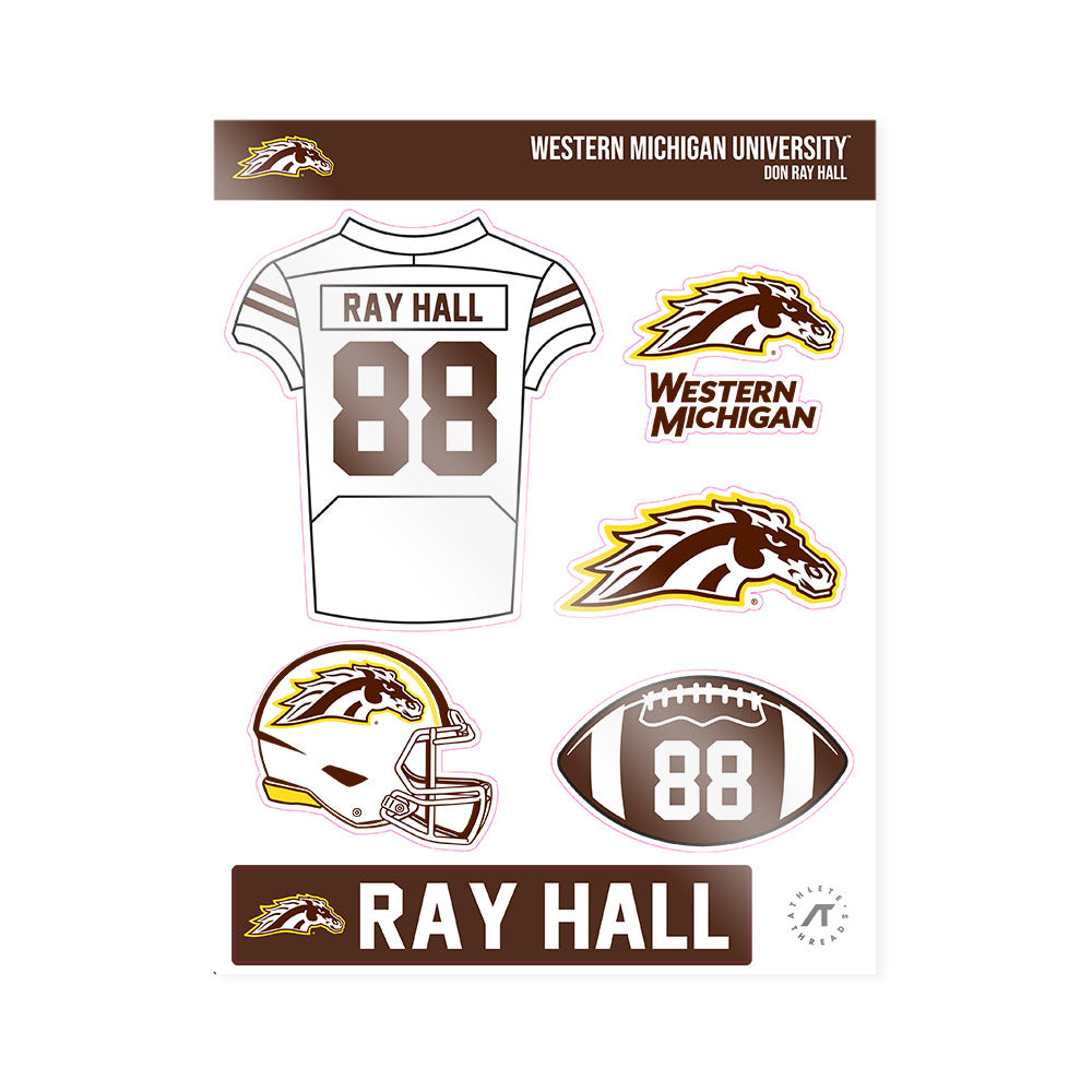 Western Michigan - NCAA Football : Don Ray Hall - Sticker Sheet-0